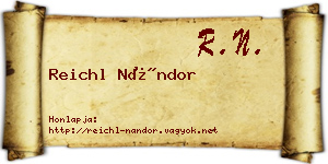 Reichl Nándor névjegykártya