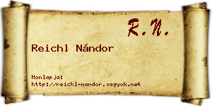 Reichl Nándor névjegykártya